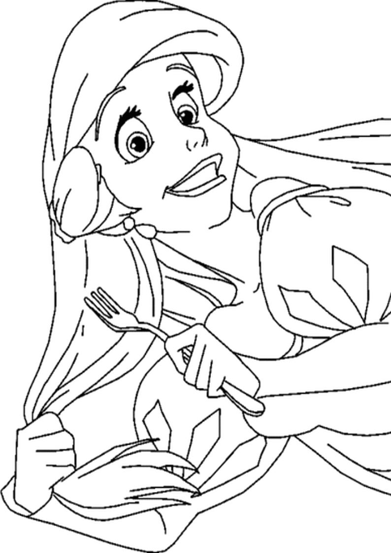 kolorowanka Mała Syrenka z Ariel, obrazek do wydruku i pokolorowania kredkami numer 62